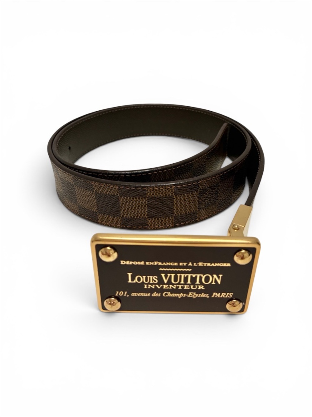 RARE Authentic Louis Vuitton Damier Ebene Canvas Inventeur Reversible Belt 100cm - Picture 1 of 5